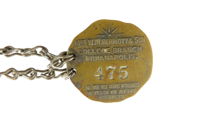 Antique Keychain FOB Return to Mrs W.M. Herriott & Son College Branch Dentistry
