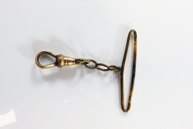 Pocket Watch Chain Ribbon Replacement Bow Clip & Bar 1 1/4" Drop