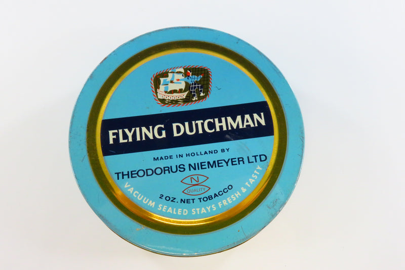 Vintage Flying Dutchman Empty Tobacco Tin Theodorus Niemeye Ltd Holland Round Blue
