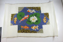 Medium Completed Koi Pond Brick Pattern Needlepoint Canvas 17" x 12" product image for Just Stuff I Sell, clear front view, neutral background, original listing photo, optimized descriptive alt text, centered composition variant 2