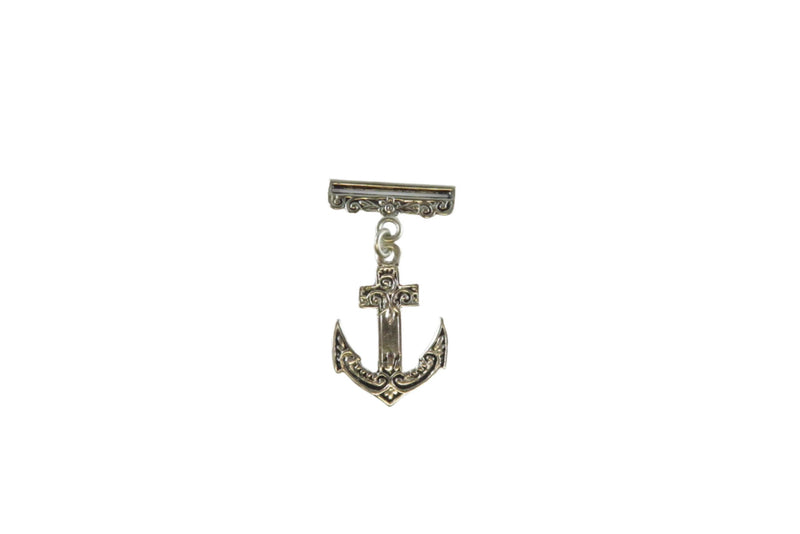 Unusual Antique Sterling Anchor Medal No Ribbon No Pin Navy Style Medal