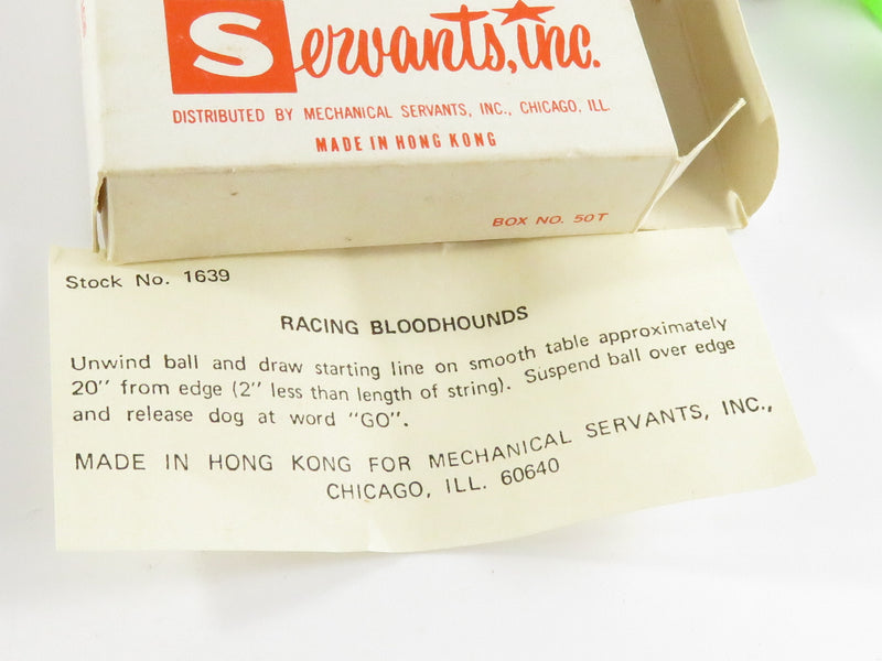 Rare c1970 Vending Mechanical Servants Inc Racing Bloodhounds Dog Toy with Box N