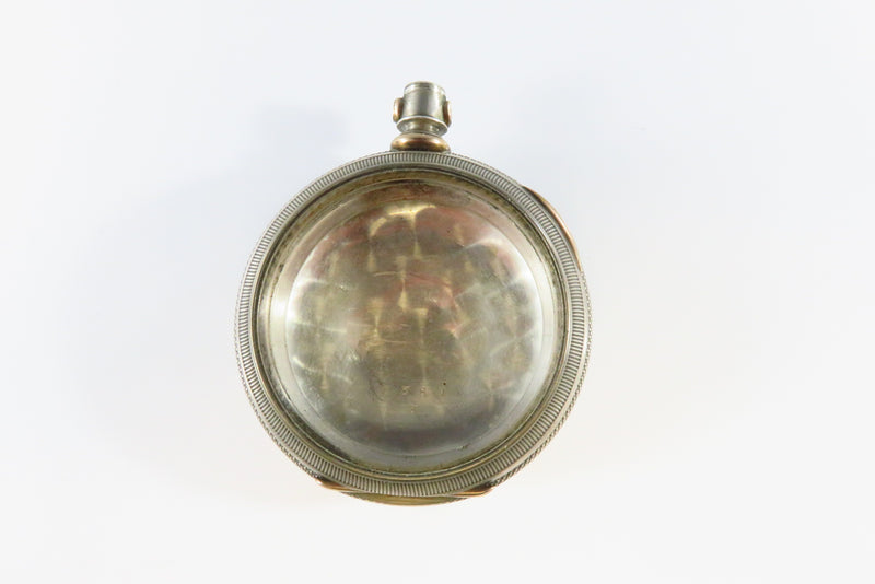 Antique 18s Coin Silver Open Face Pocket Watch Case for Part or Restoration