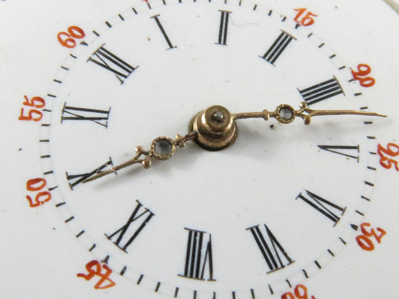 Mignon Swiss 800 Silver Stem Wind Pendant Pocket Watch Womens Size 0 for Repair