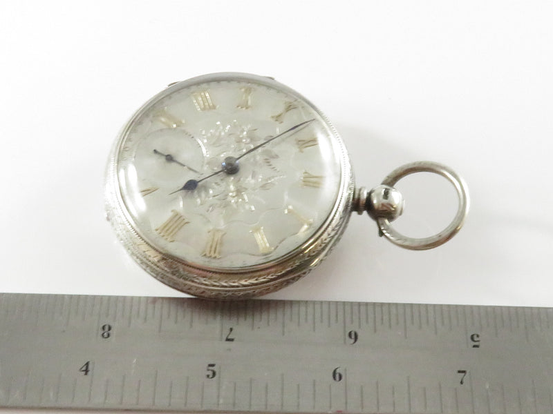 c1880 Silver Dial Chain Driven Fusee Pocket Watch UK Sterling Case Size 20s Thom