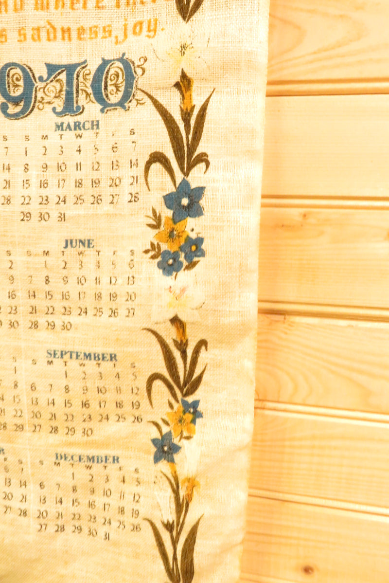 1970 Hanging Linen Wall Calendar Make Me An Instrument Prayer