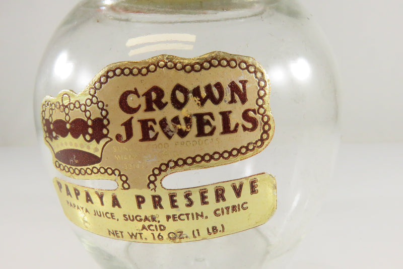 Vintage Smucker's Crown Jewels Papaya Preserve Jar AT 73 16oz
