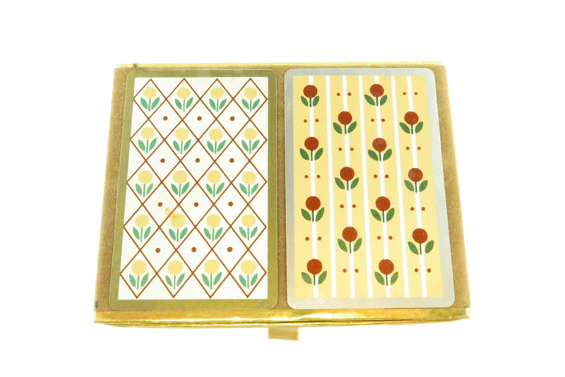 Vintage Set of Two Floral Décor Playing Cards Sets Congress US Playing Card Co