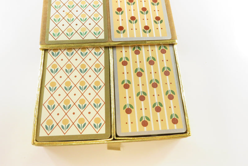 Vintage Set of Two Floral Décor Playing Cards Sets Congress US Playing Card Co