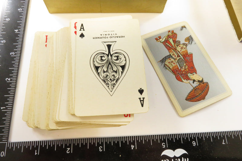 Vintage Set of Two Deck Asian Themedl Playing Cards By Heraclio Fournier Vitoria
