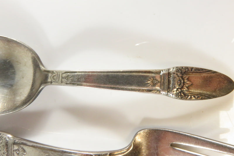 1847 Rogers Bros. 1937 First Love Pattern Infant Fork & Spoon Set