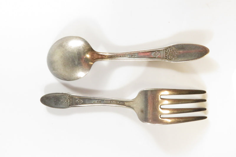 1847 Rogers Bros. 1937 First Love Pattern Infant Fork & Spoon Set