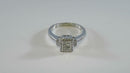 10K White Gold Diamond Illusion Fashion Engagement Ring Size 7.75