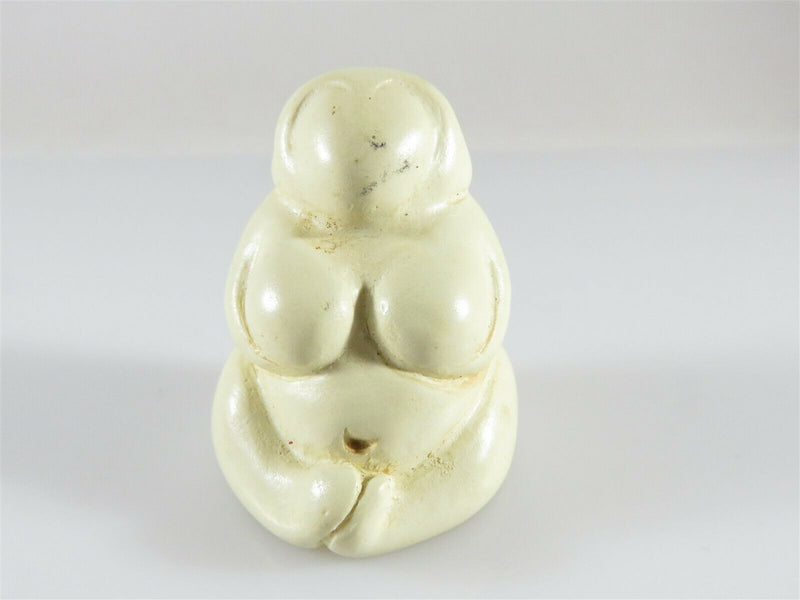 Modern Abstract Impressionist Buddha Figurine White Resin Unsigned 1 1/4" - Just Stuff I Sell