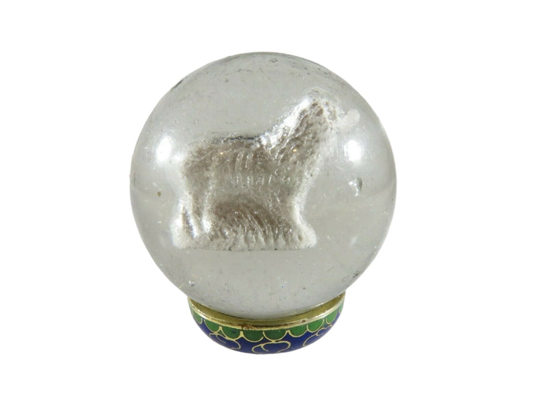 Vintage Sulfide Shooter Marble with Animal In Center Shows Wear & Tear 1.57" - Just Stuff I Sell