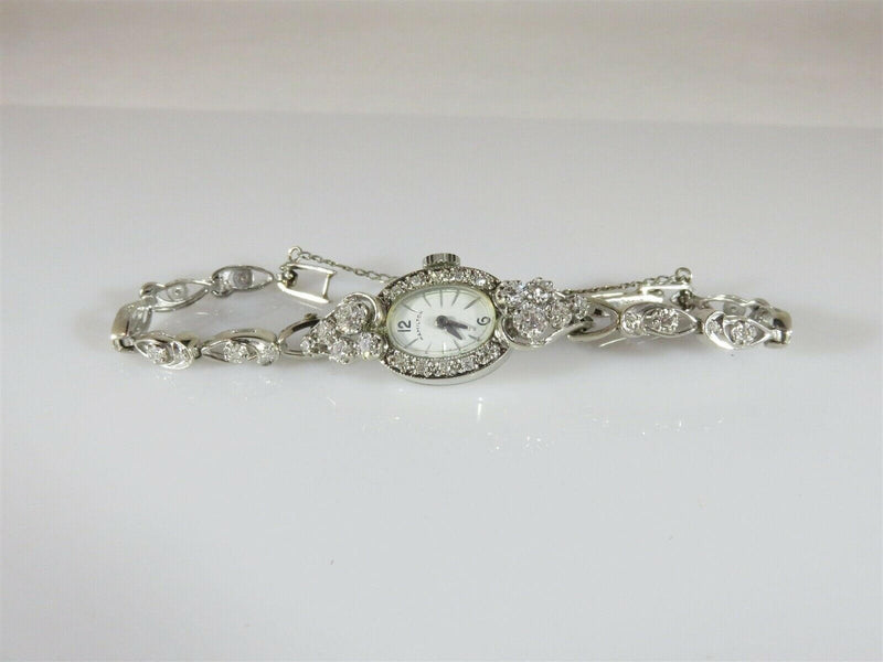 Hamilton Wrist Watch 14K White Gold Case/Band 38 Natural Diamonds For Her - Just Stuff I Sell