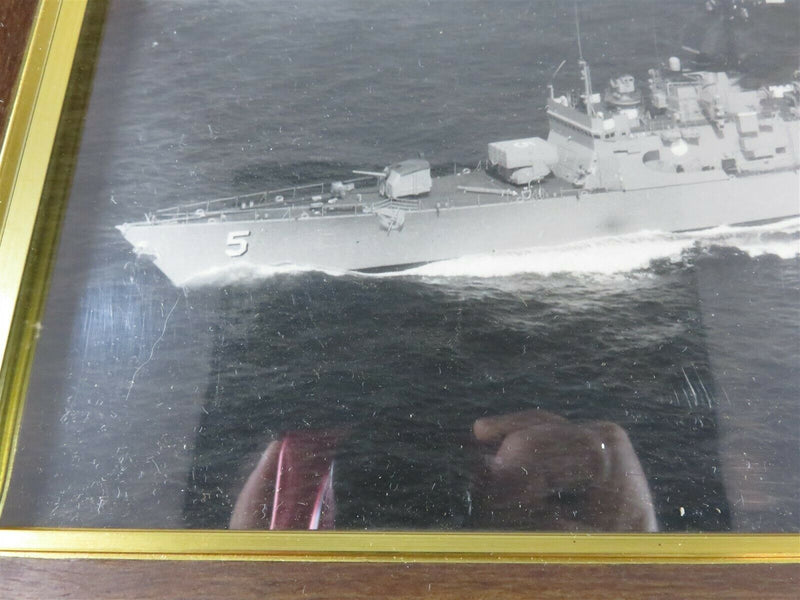 USS Biddle 8x10 Framed Photograph With Note on Change of Command Ceremony - Just Stuff I Sell