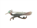 Silver Roadrunner pin Turquoise Eye Southwester Style 1 11/16" x 3/4"