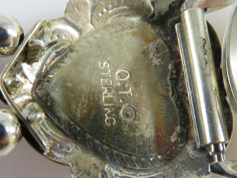 Q.T. Sterling Sterling Native American Gemstone Watch 7 1/2" Polished Gem Strap