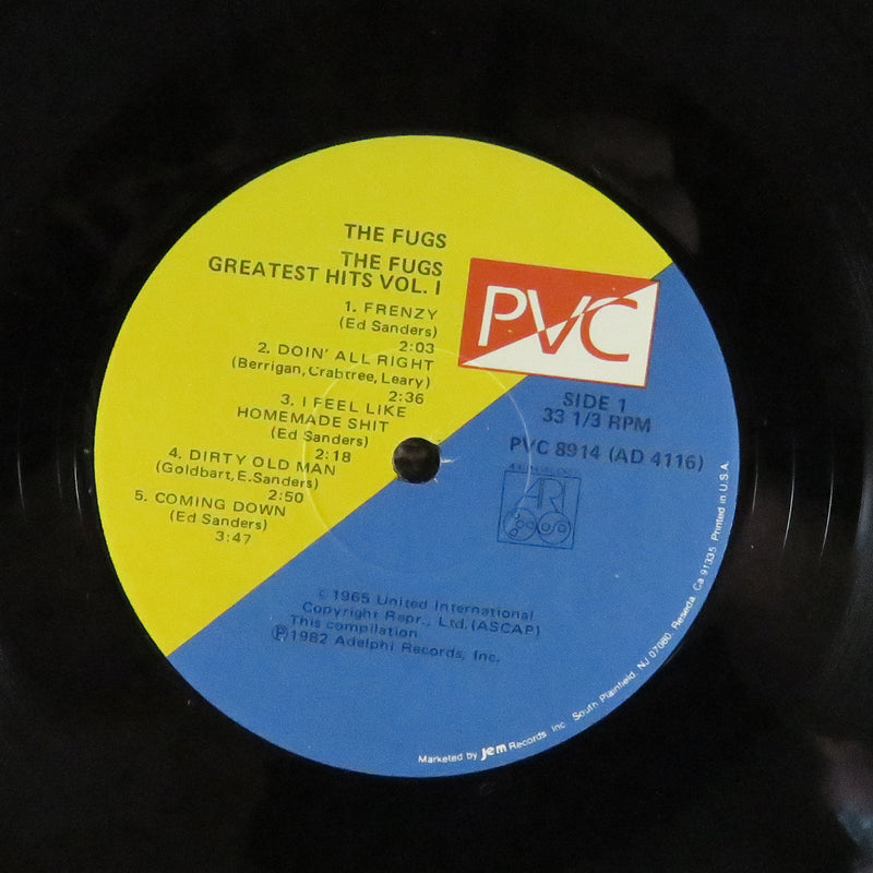 The Fugs Greatest Hits Vol 1 1982 PVC Adelphi Records PVC 8914 Vinyl LP Protest