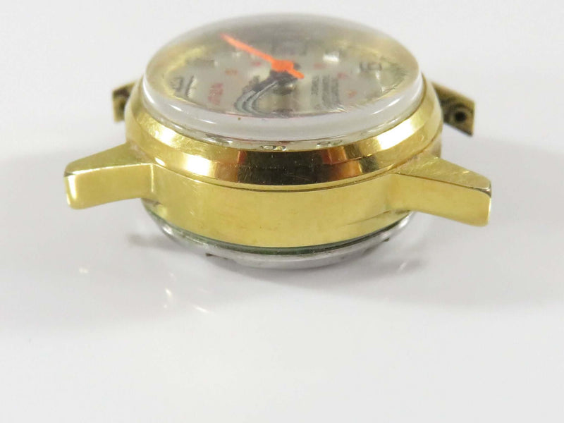 c1970's Telstar 21 Jewel Automatic Incabloc Wrist Watch 24 Hour Dial Red Second