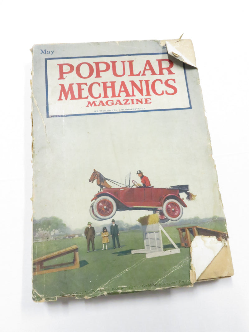 May 1920 Popular Mechanics Magazine Car Jumping Competition Cover Fair