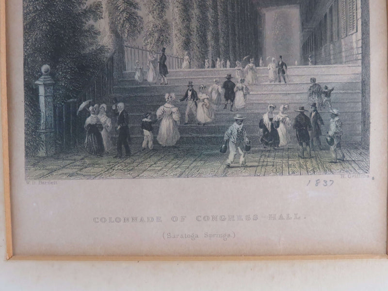 Colonnade of Congress Hall Saratoga Springs W.H. Bartlet H Griffiths Colored 8 1