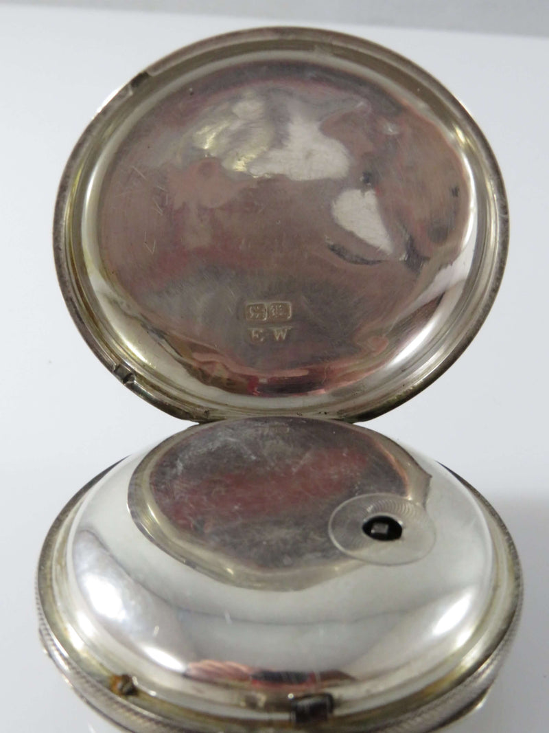 c1840 Silver Fusee Pocket Watch Diamond Jewel Detached Lever Escapement 45mm