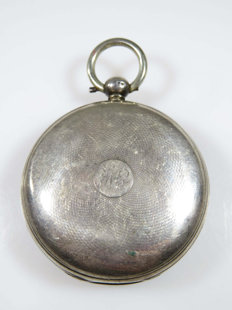 c1840 Silver Fusee Pocket Watch Diamond Jewel Detached Lever Escapement 45mm