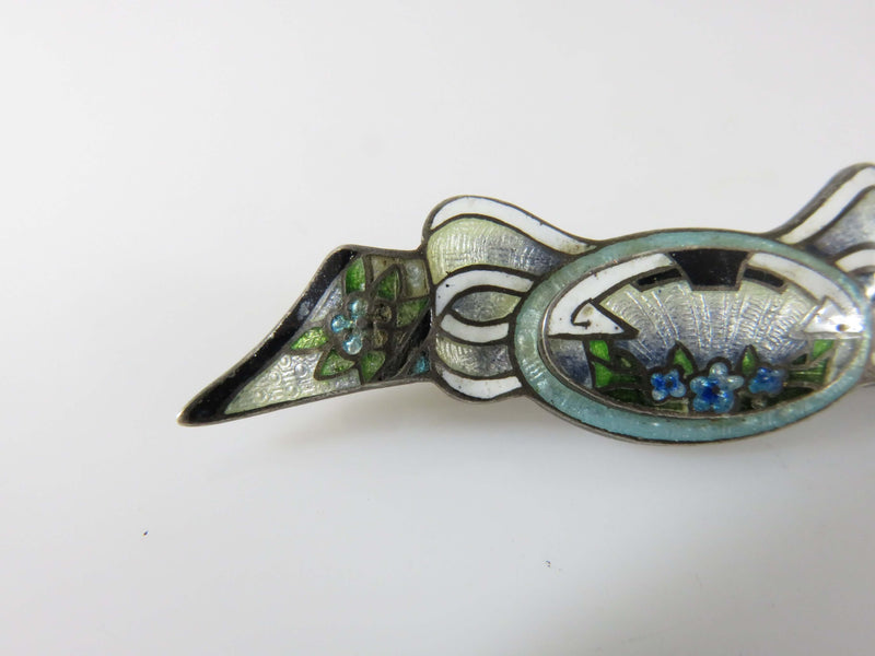 Antique Designer Enameled Bow Brooch For Restoration Art Nouveau Inspired