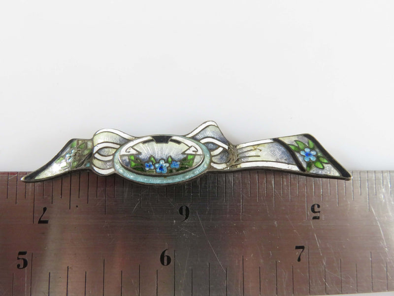 Antique Designer Enameled Bow Brooch For Restoration Art Nouveau Inspired