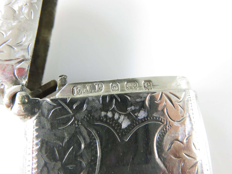 Circa 1904 Match Safe Vesta Pocket Watch Fob Sterling UK E J Partridge