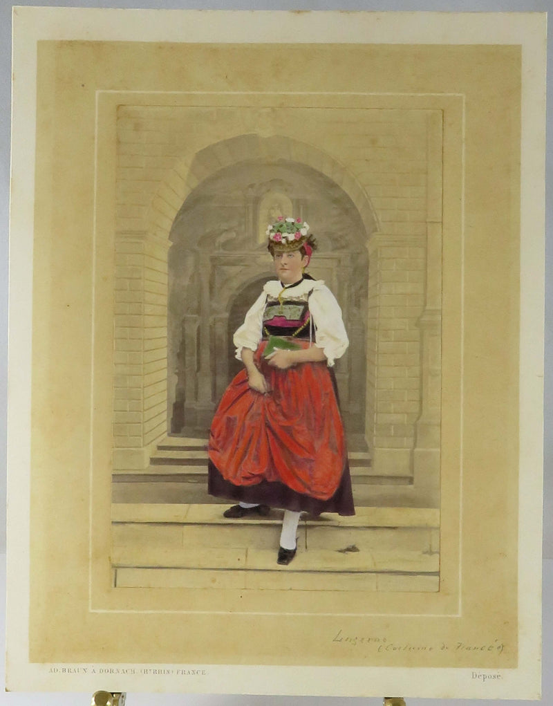 c1869 Canton de Lucerne, Switzerland Tinted Photograph Adolphe Braun Costumes De