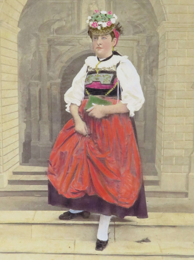 c1869 Canton de Lucerne, Switzerland Tinted Photograph Adolphe Braun Costumes De