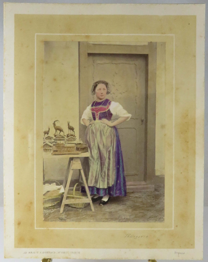 c1869 Canton de Thurgovie, Switzerland Tinted Photograph Adolphe Braun Costumes