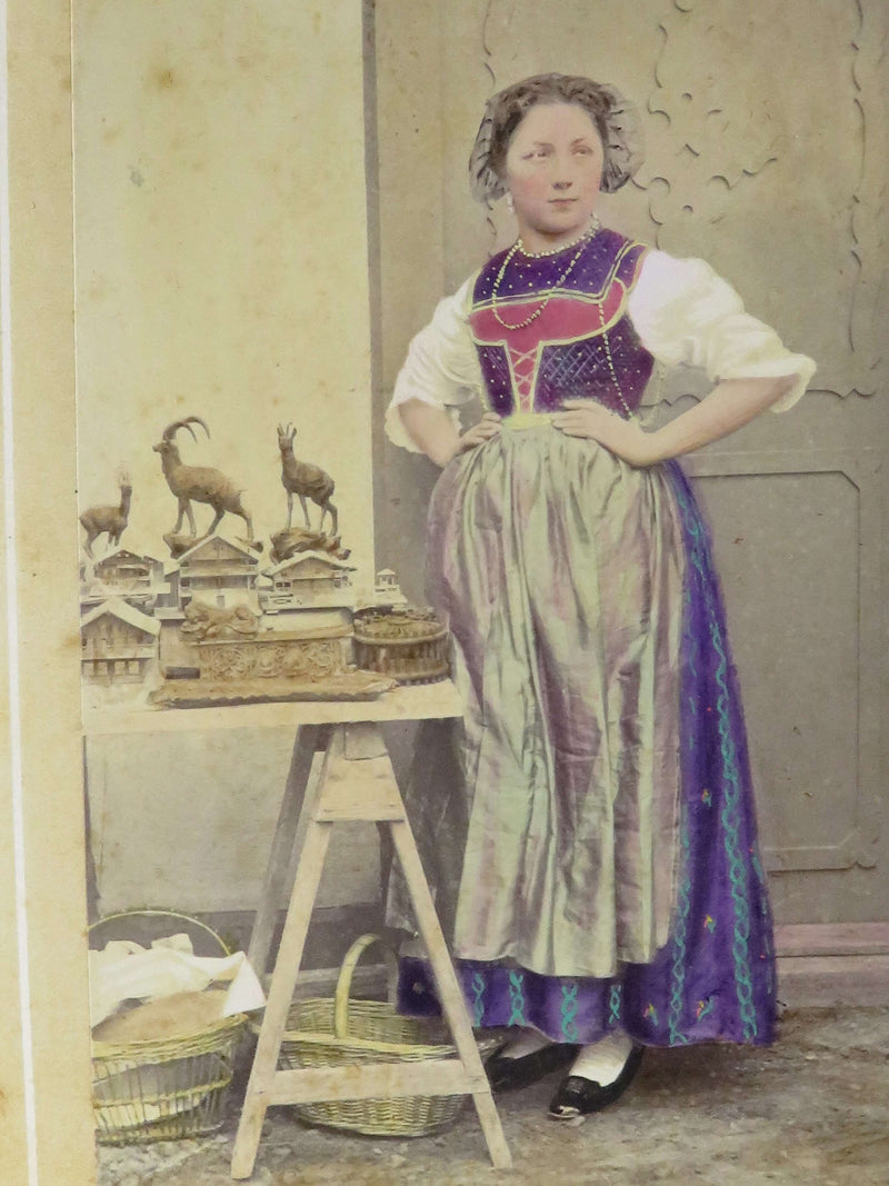 c1869 Canton de Thurgovie, Switzerland Tinted Photograph Adolphe Braun Costumes