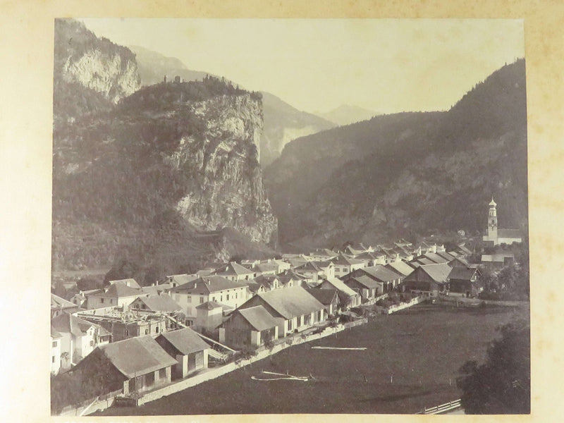 c1869 Townscape Photo of Thusis Switzerland Canton of Graubünden Adolphe Braun