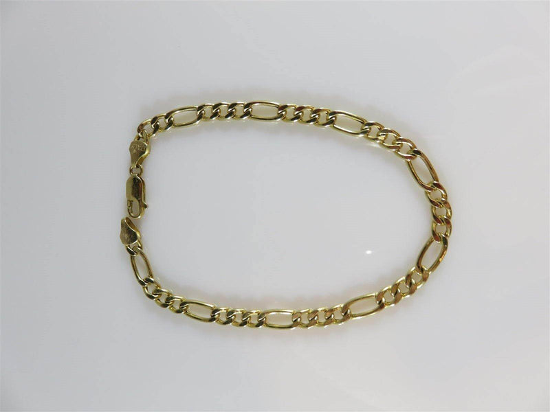10K Gold Figaro Link Style Bracelet 8"TL Lobster Clasp 4.85mm Wide - Just Stuff I Sell