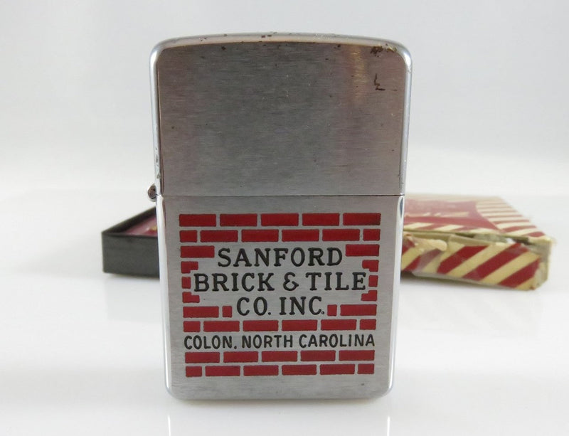 Rare Vintage 1958 Zippo Lighter Sanford Brick & Tile Co Inc Colon North Carolina - Just Stuff I Sell