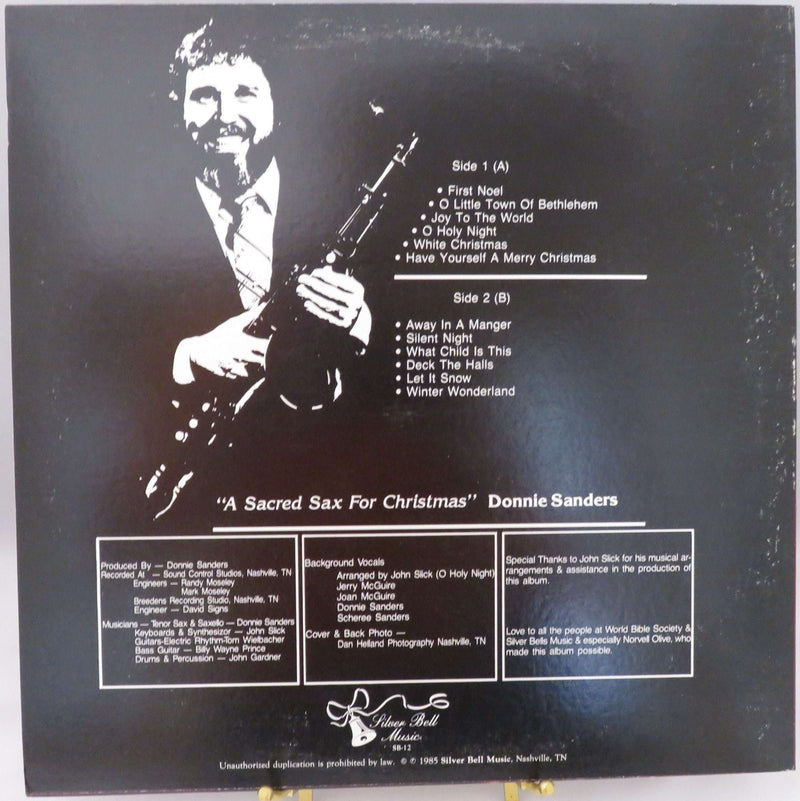 1985 A Sacred Sax for Christmas Donnie Sanders Silver Bell Music SB-12 Vinyl LP