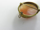 Front of Italian carved shell cameo showing lady profile and rose