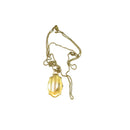 Victorian Gold Tone Photo Locket Necklace With Seed Pearl Accent Slide 48" Chain — Gold • Pearl, Seed Pearl — front view