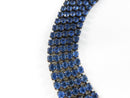 Blue rhinestone choker necklace and clip earring set
