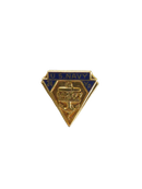 Back of triangular U.S. Navy Safety Award pin with threaded post and no backer nut