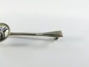 Vintage Equestrian Riding Crop Horse Head Reverse Carved Intaglio Glass Bar Pin Stock Brooch Silver Tone 3 1/4 Inch