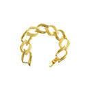 Napier Gold Tone Fashion Bracelet 6 3/4" Long 3/4" Wide With Textured Links & Clasp — Gold — front view