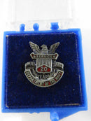 US Department of the Navy 20 Years Service sterling pin in blue display case