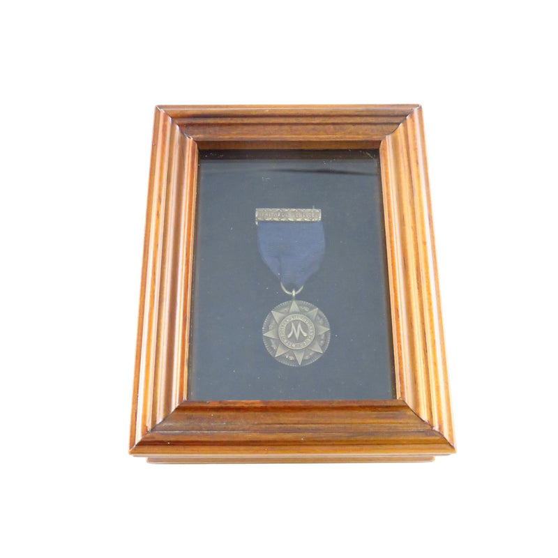 Antique Sterling Silver Faithful Service Medal In Shadow Box By Tiffany & Co