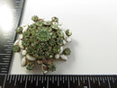 Weiss Peridot Green Rhinestone White Enamel Floral Tiered Dome Brooch Pin Gold and Silver Tone for Repair Restoration