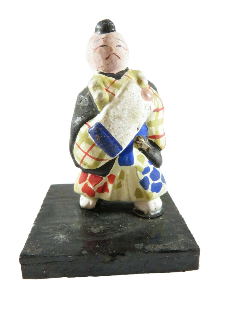 Miniature Hand Painted Asian Samurai Fighting Figure 1 5/8" Signed